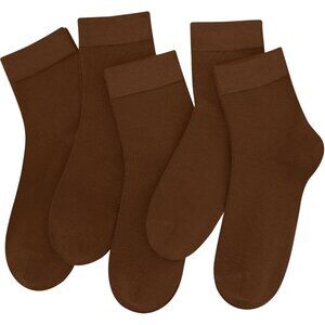 Women Brown Crew Thin Ankle Height Lightweight Anti Odor Soft  Ankle Socks